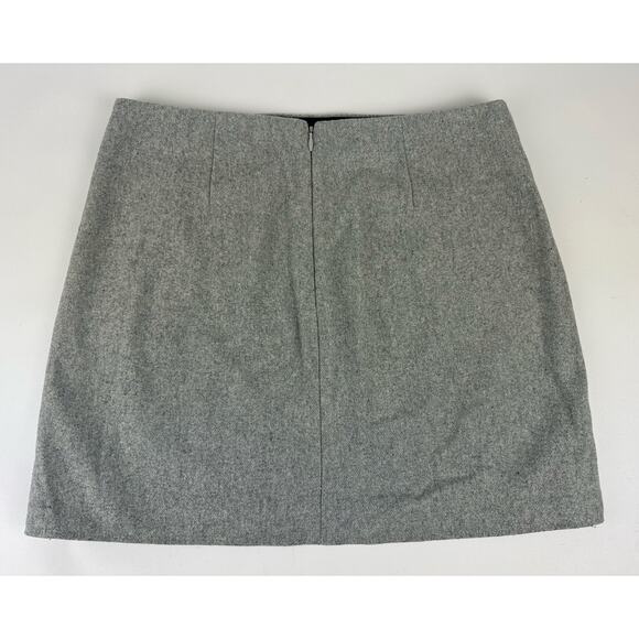 GAP Size 6 Gray Recycled Wool Mini Skirt Zip Pockets Y2K 2000s Preppy Chic Grey - Picture 2 of 7